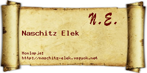 Naschitz Elek névjegykártya